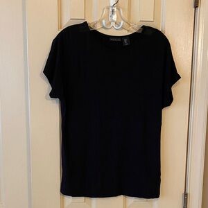 Tahari Black Short Sleeve Women's Tee